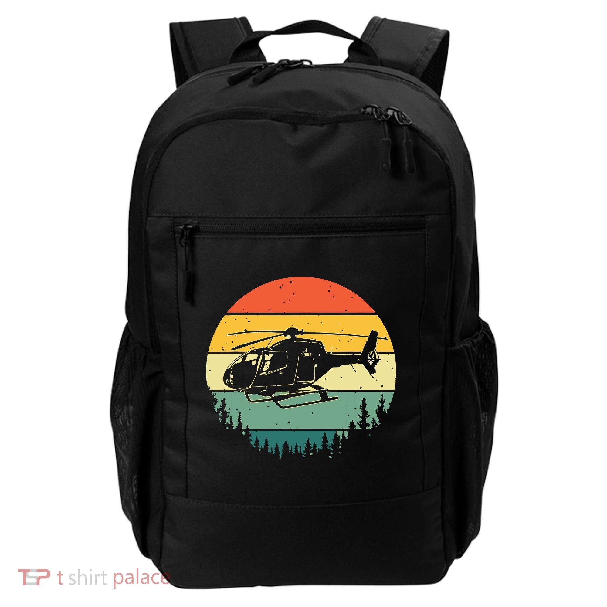 Cute Helicopter Art For Men Women Aviator Helicopter Pilot Backpack
