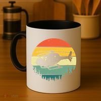 Cute Helicopter Art For Men Women Aviator Helicopter Pilot Coffee Mug thumb 4