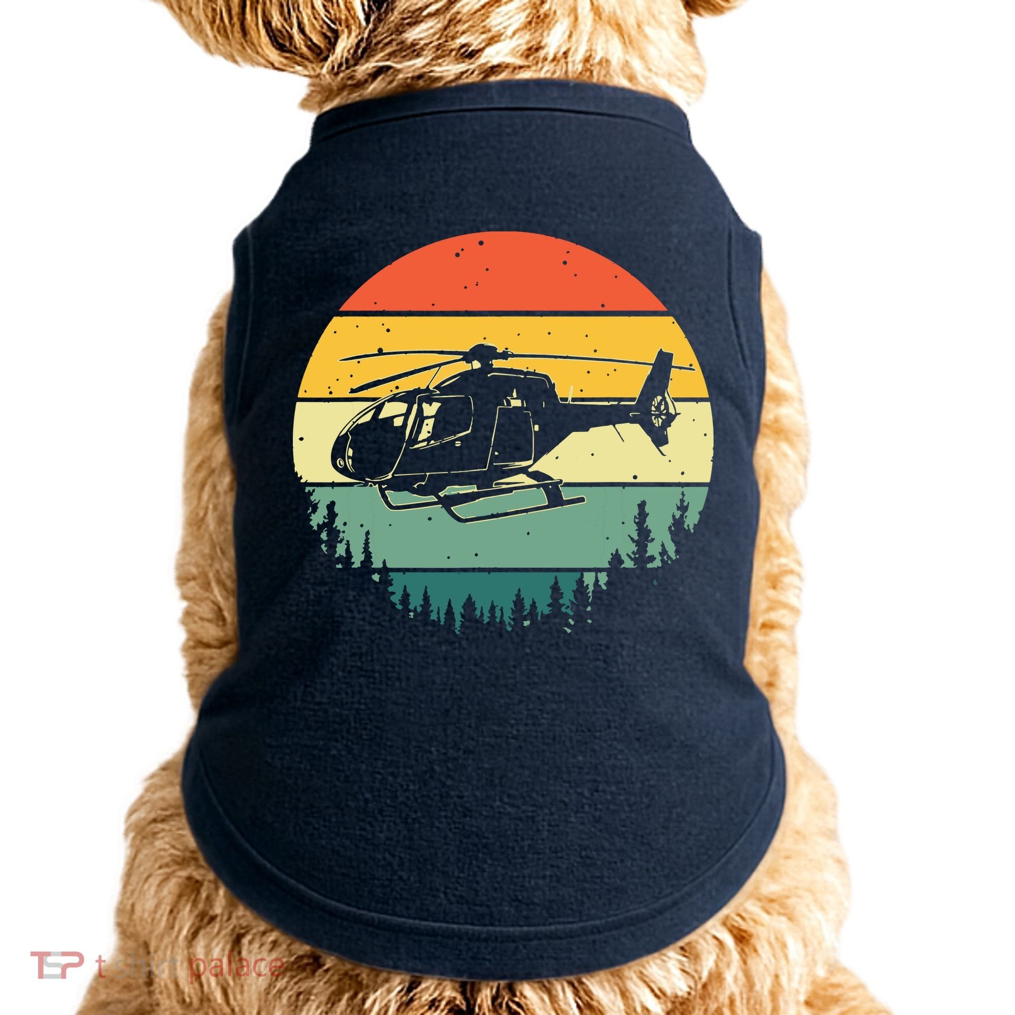 Cute Helicopter Art For Men Women Aviator Helicopter Pilot Doggie Tank