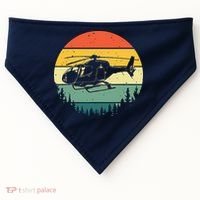 Cute Helicopter Art For Men Women Aviator Helicopter Pilot USA-Made Doggie Bandana thumb 0