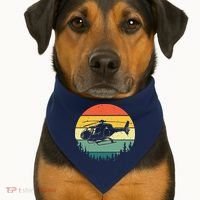 Cute Helicopter Art For Men Women Aviator Helicopter Pilot USA-Made Doggie Bandana thumb 1