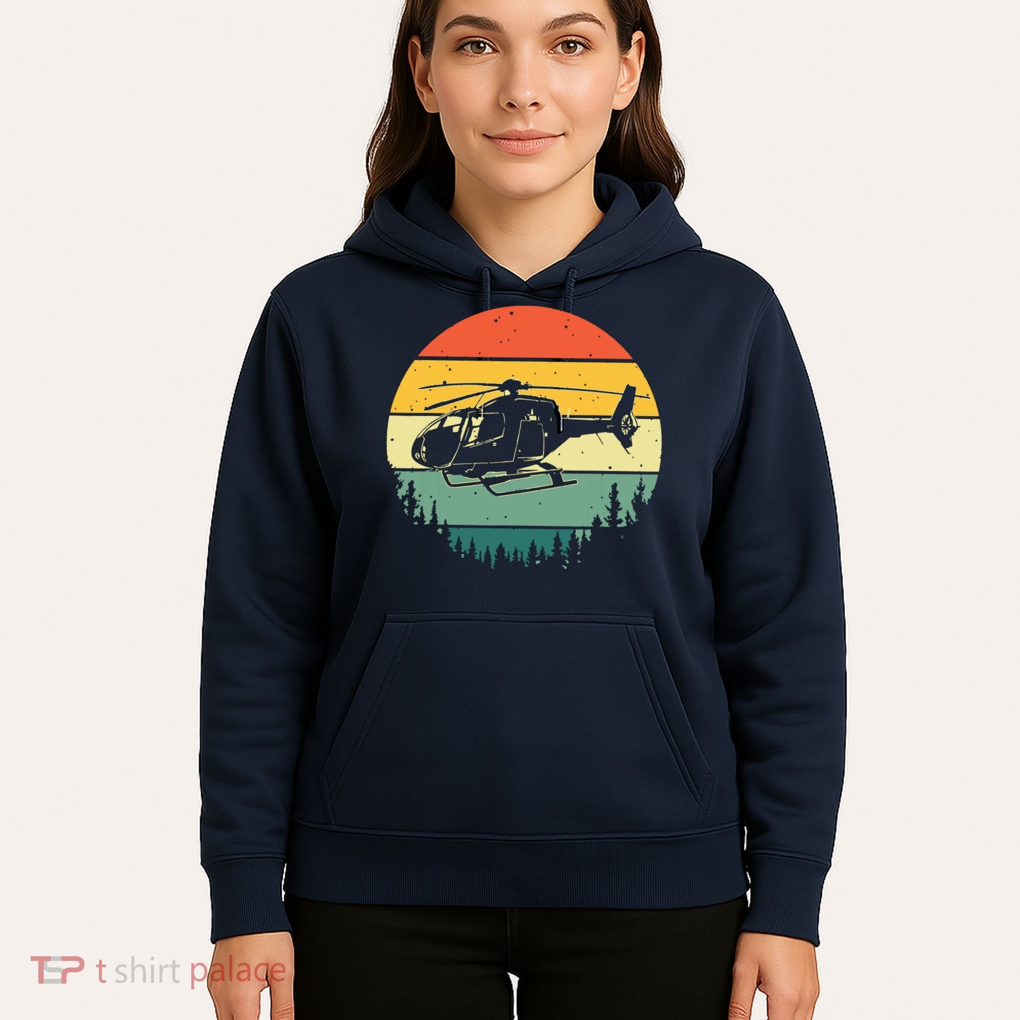 Cute Helicopter Art For Men Women Aviator Helicopter Pilot Hoodie
