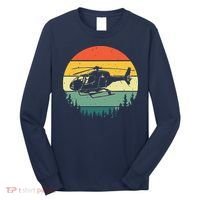 Cute Helicopter Art For Men Women Aviator Helicopter Pilot Long Sleeve Shirt thumb 0