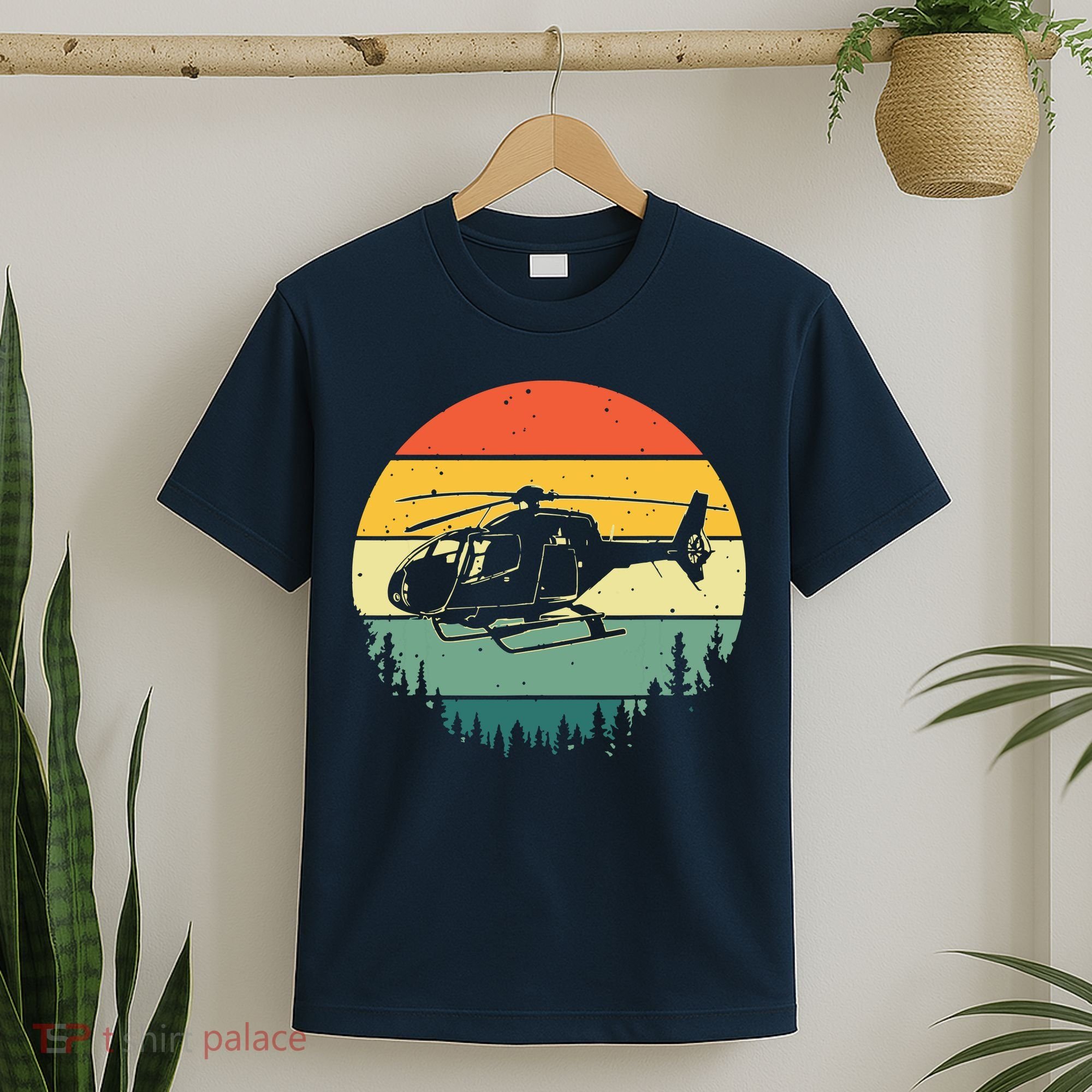 Cute Helicopter Art For Men Women Aviator Helicopter Pilot T-Shirt