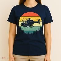 Cute Helicopter Art For Men Women Aviator Helicopter Pilot T-Shirt thumb 4
