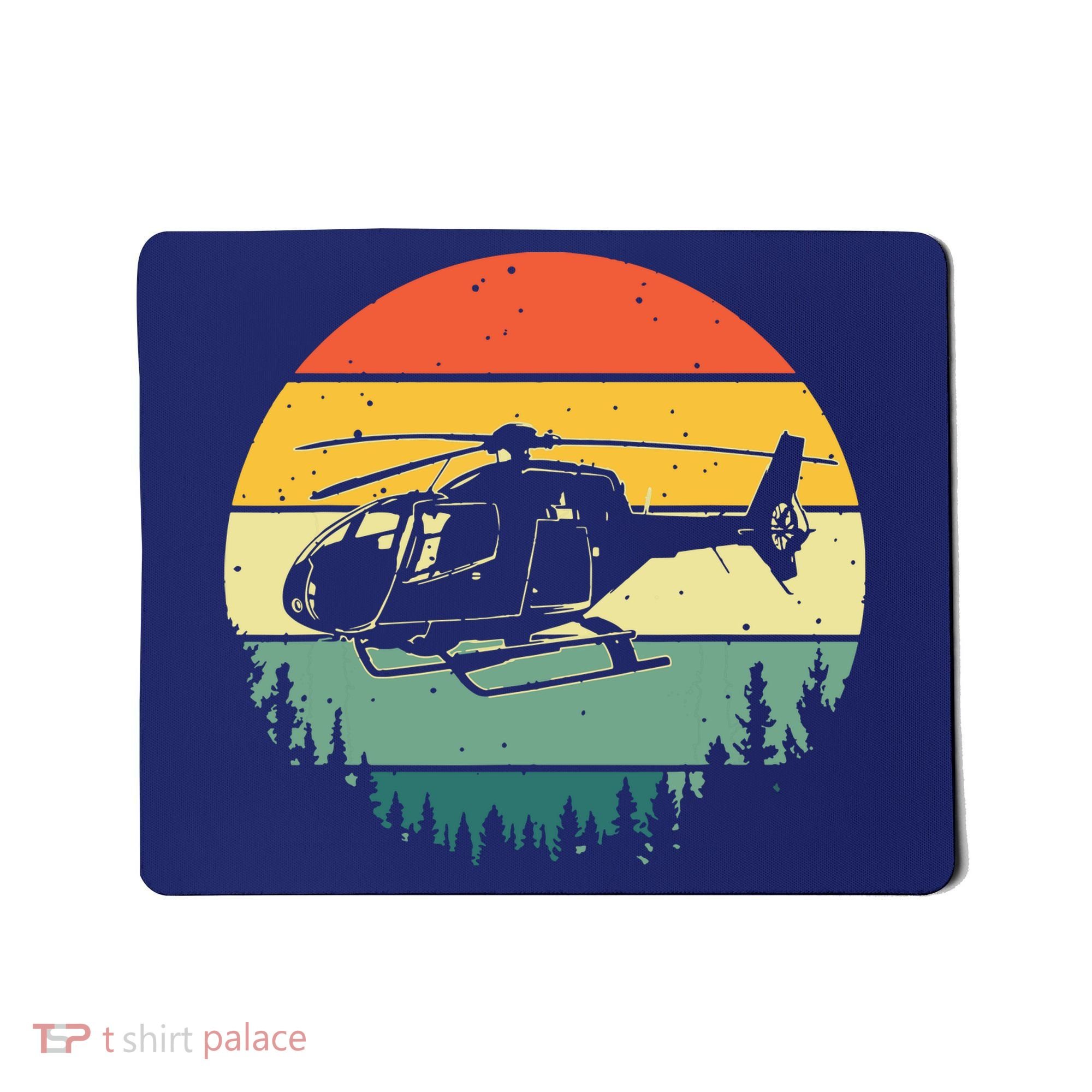 Cute Helicopter Art For Men Women Aviator Helicopter Pilot Mousepad