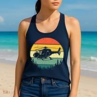 Cute Helicopter Art For Men Women Aviator Helicopter Pilot Women's Tank Top thumb 2