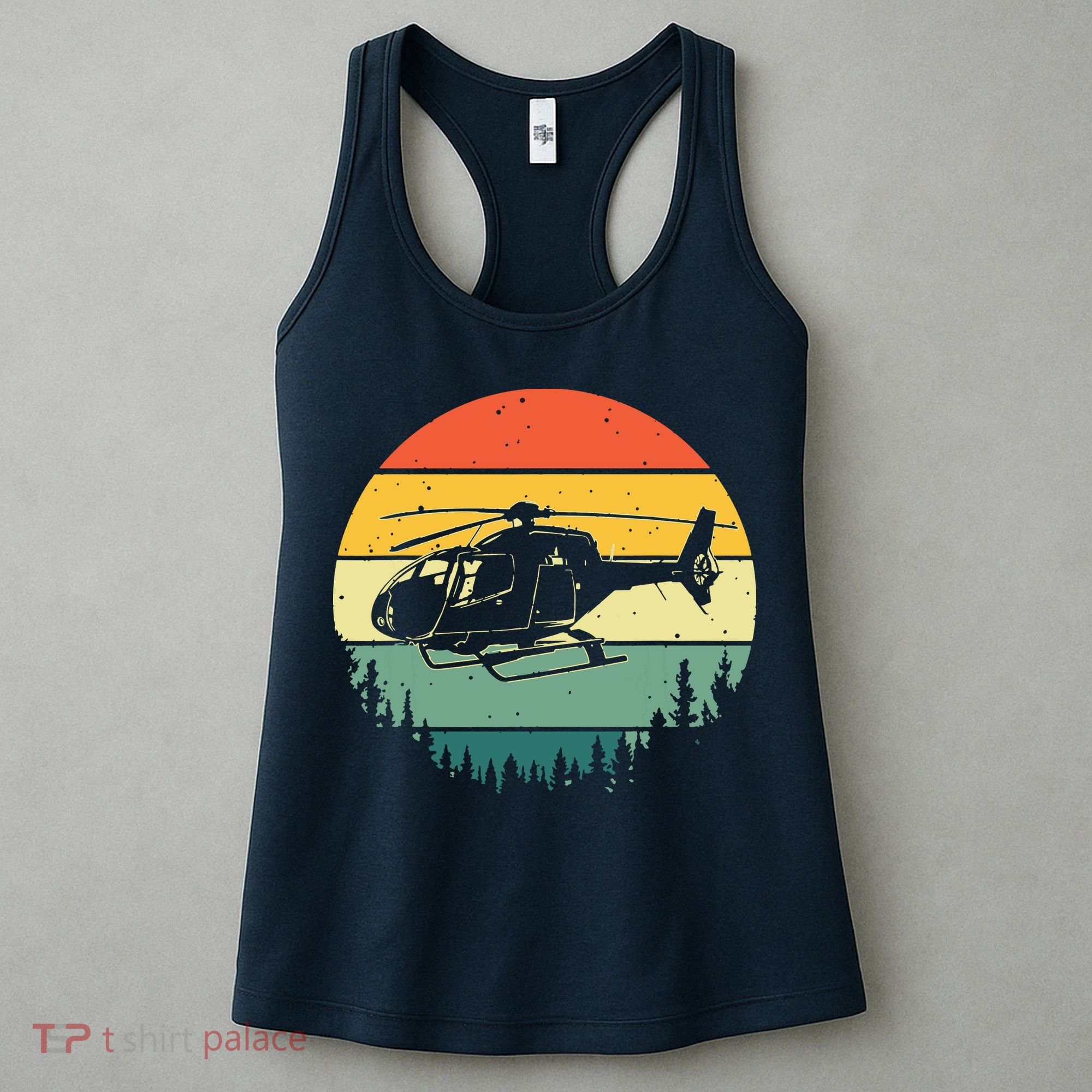 Cute Helicopter Art For Men Women Aviator Helicopter Pilot Women's Tank Top