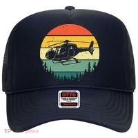 Cute Helicopter Art For Men Women Aviator Helicopter Pilot Hat thumb 0