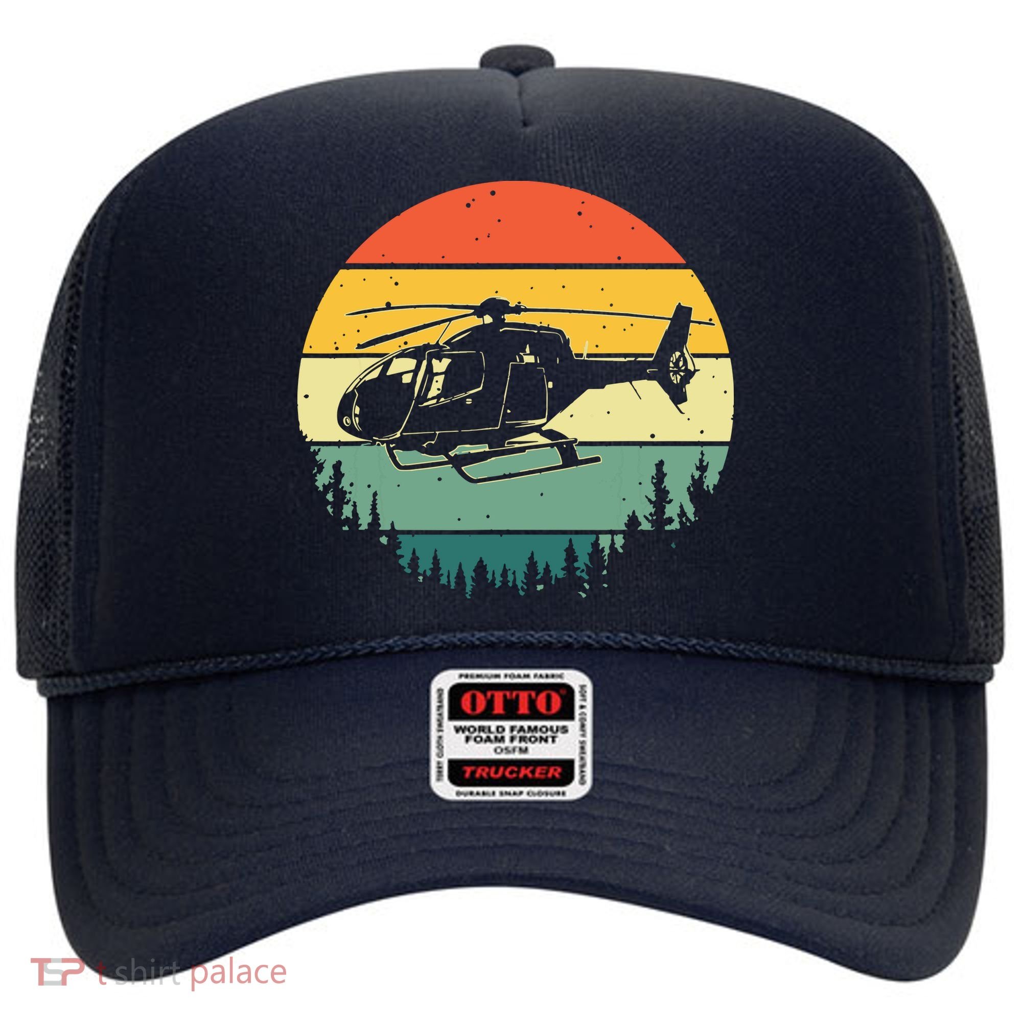 Cute Helicopter Art For Men Women Aviator Helicopter Pilot Hat