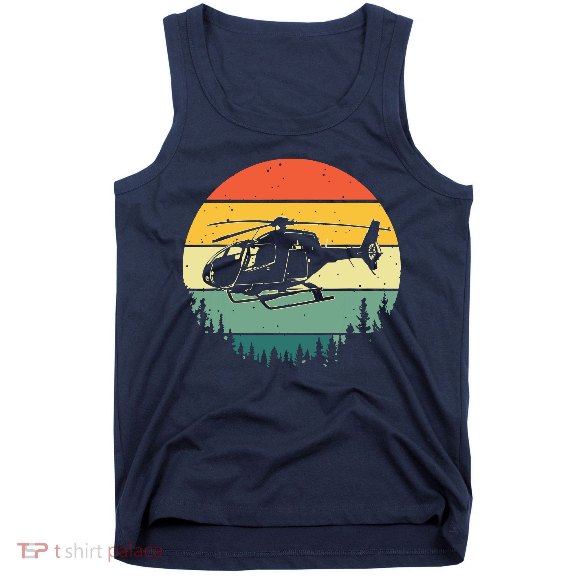 Cute Helicopter Art For Men Women Aviator Helicopter Pilot Tank Top