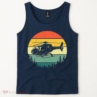 Cute Helicopter Art For Men Women Aviator Helicopter Pilot Tank Top thumb 2