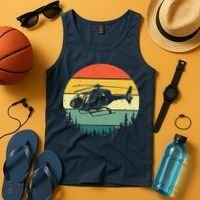Cute Helicopter Art For Men Women Aviator Helicopter Pilot Tank Top thumb 4