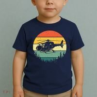 Cute Helicopter Art For Men Women Aviator Helicopter Pilot Toddler T-Shirt thumb 2