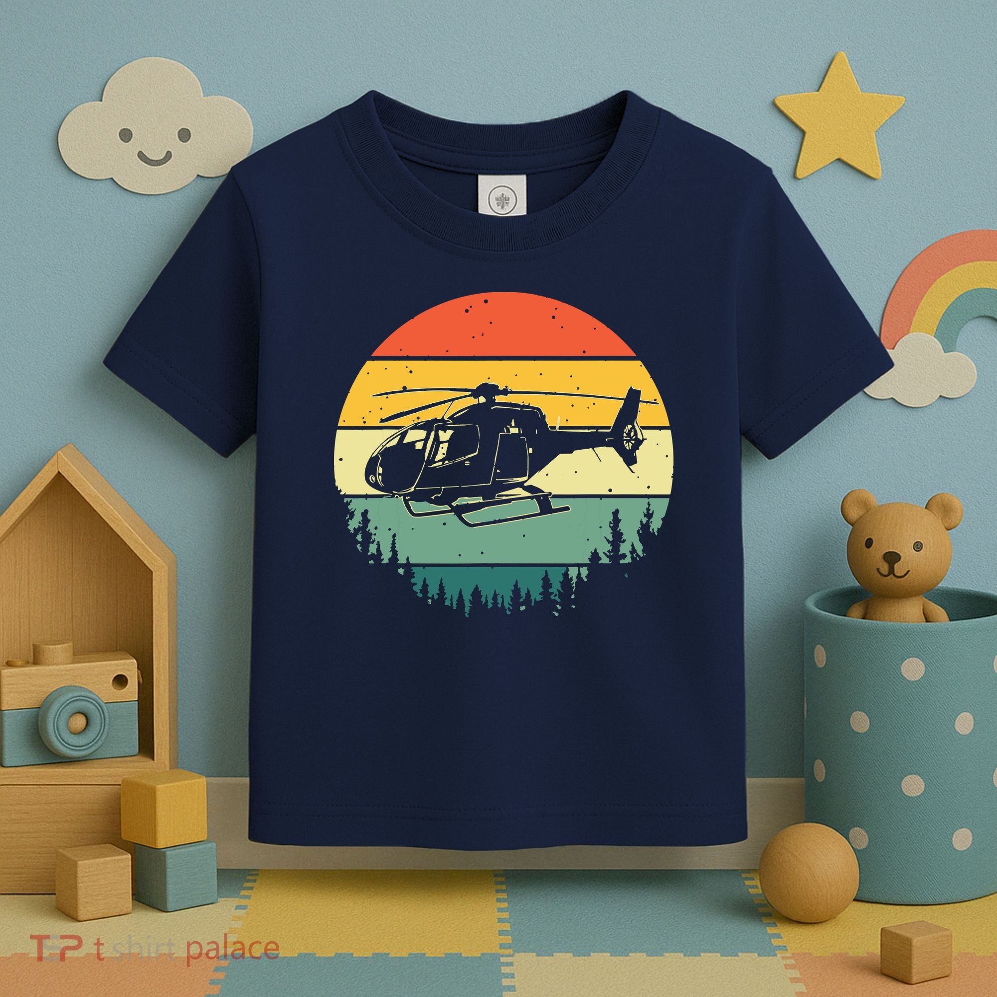 Cute Helicopter Art For Men Women Aviator Helicopter Pilot Toddler T-Shirt