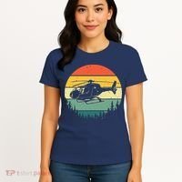 Cute Helicopter Art For Men Women Aviator Helicopter Pilot Women's T-Shirt thumb 4