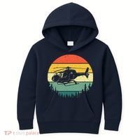 Cute Helicopter Art For Men Women Aviator Helicopter Pilot Kids Hoodie thumb 0