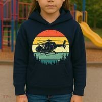 Cute Helicopter Art For Men Women Aviator Helicopter Pilot Kids Hoodie thumb 3