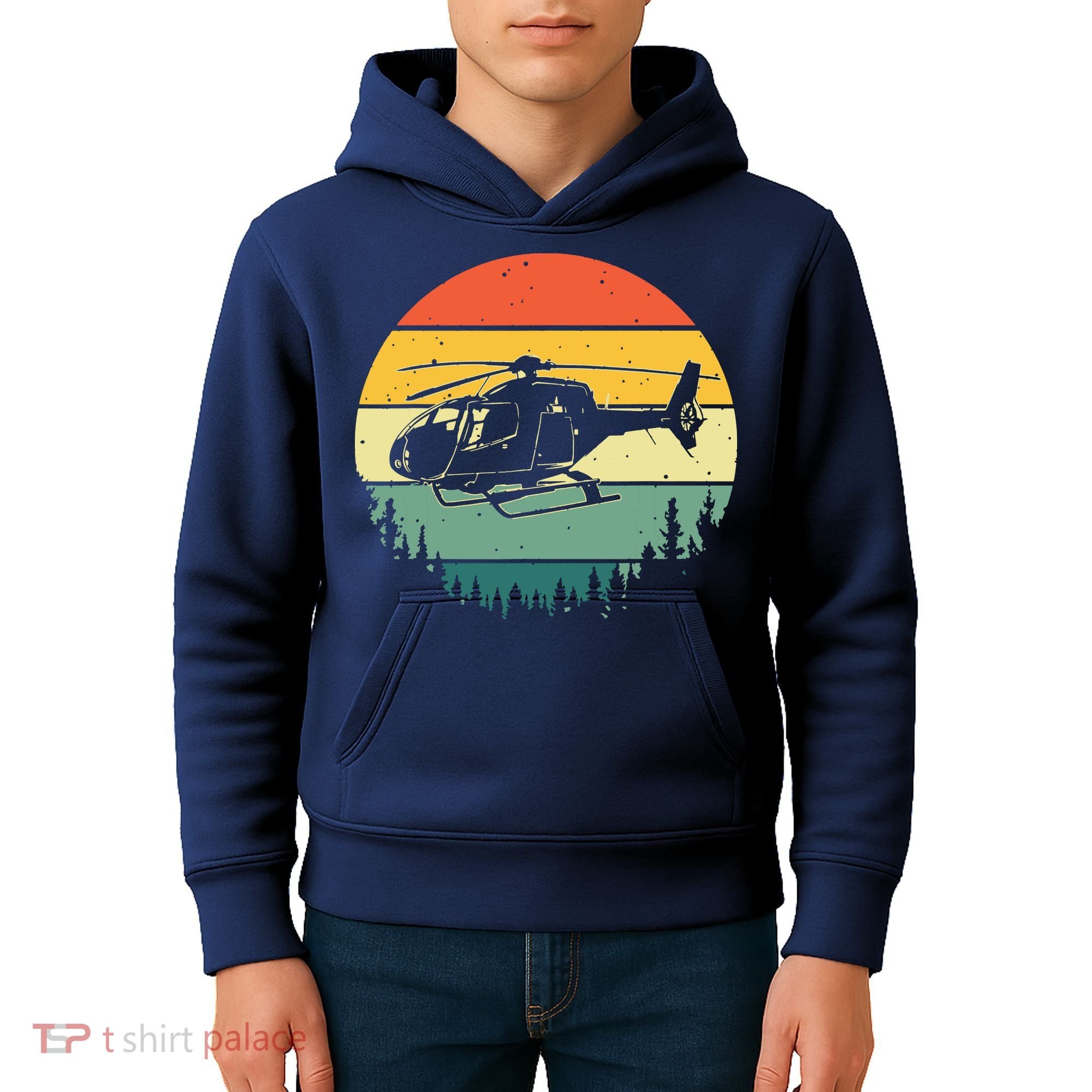 Cute Helicopter Art For Men Women Aviator Helicopter Pilot Kids Hoodie