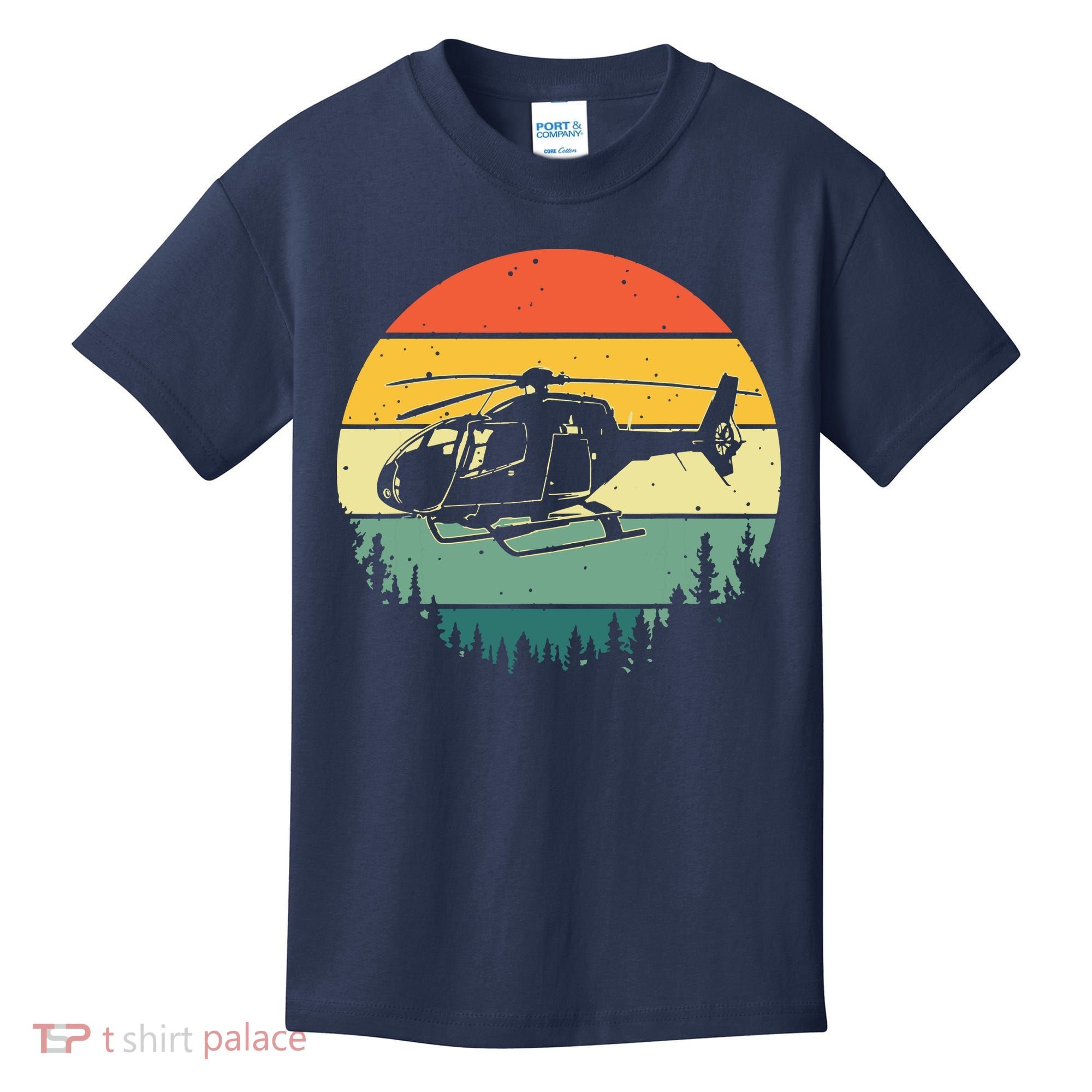 Cute Helicopter Art For Men Women Aviator Helicopter Pilot Kids T-Shirt