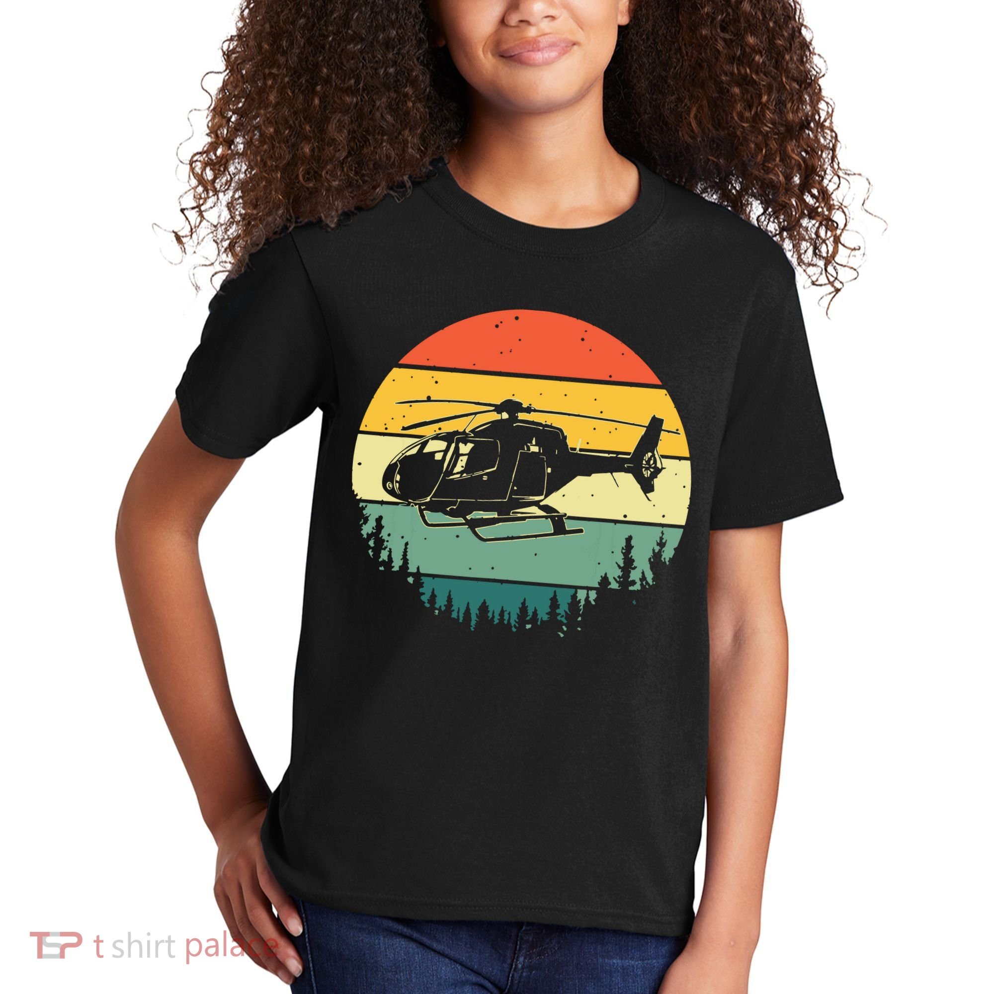 Cute Helicopter Art For Men Women Aviator Helicopter Pilot Kids T-Shirt
