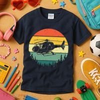 Cute Helicopter Art For Men Women Aviator Helicopter Pilot Kids T-Shirt thumb 3