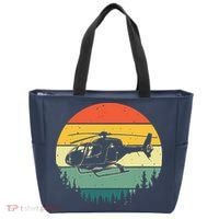 Cute Helicopter Art For Men Women Aviator Helicopter Pilot Tote Bag thumb 0