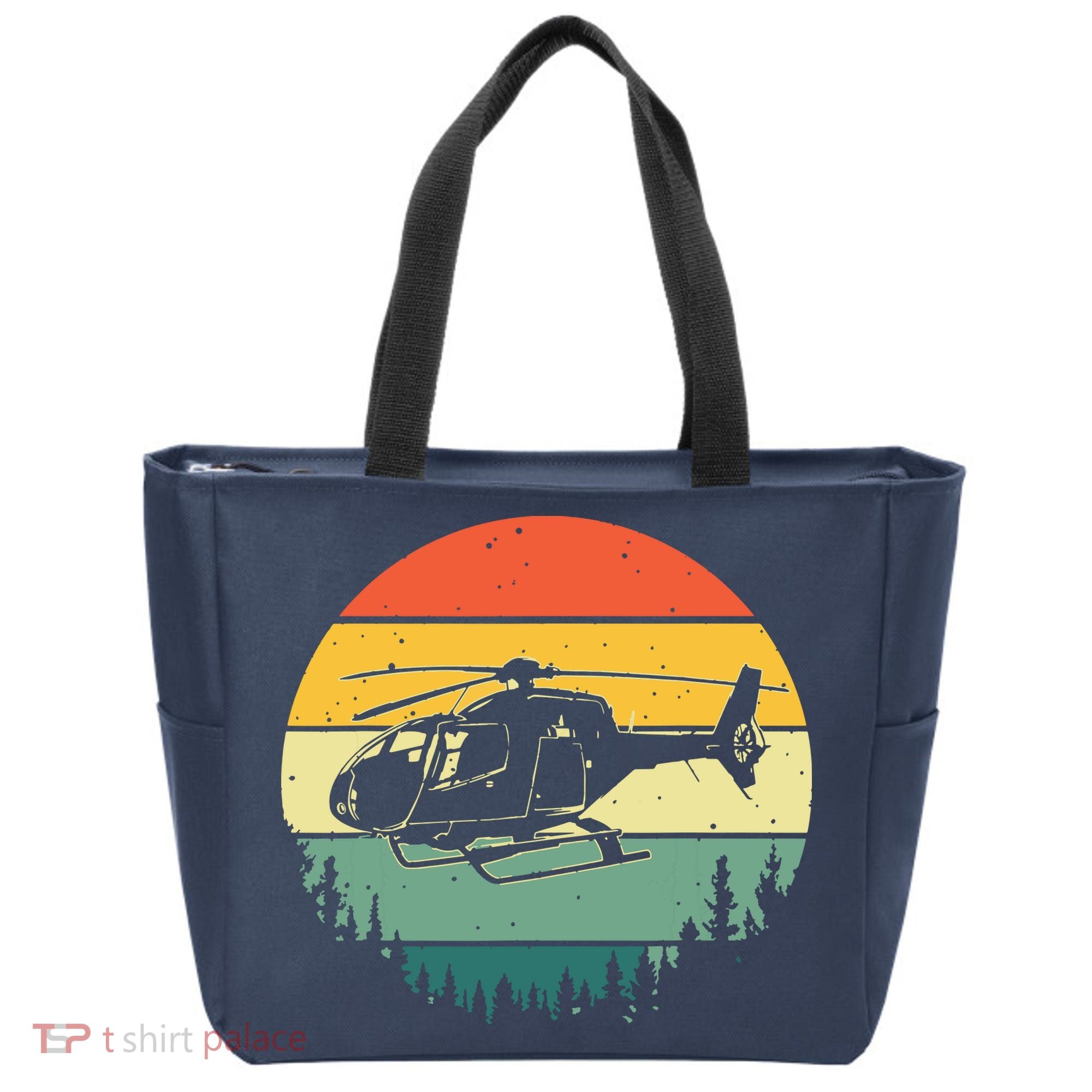Cute Helicopter Art For Men Women Aviator Helicopter Pilot Tote Bag