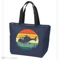 Cute Helicopter Art For Men Women Aviator Helicopter Pilot Tote Bag thumb 3
