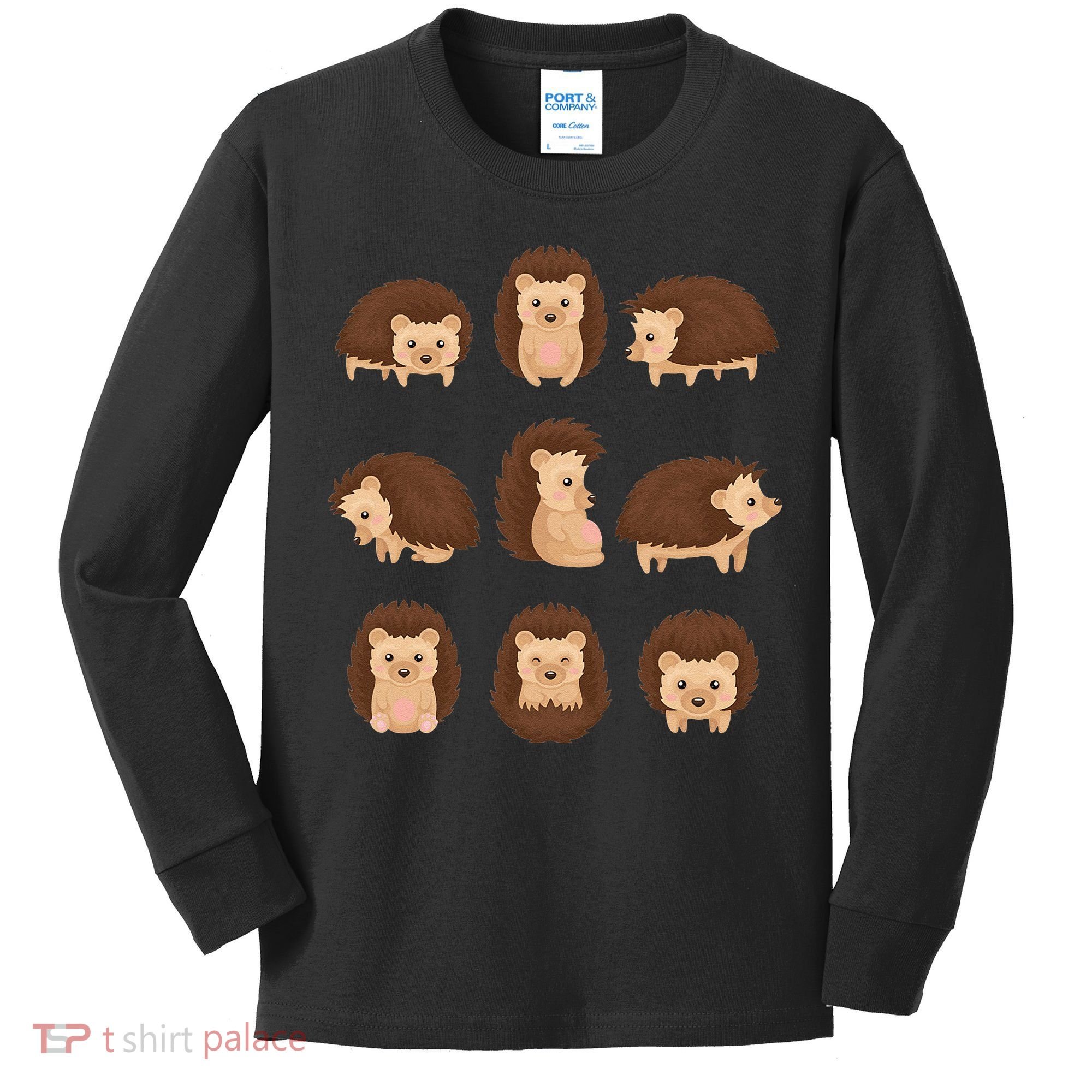 Cute Hedgehog Animal Forest Nature Hedgehog Kids Long Sleeve Shirt