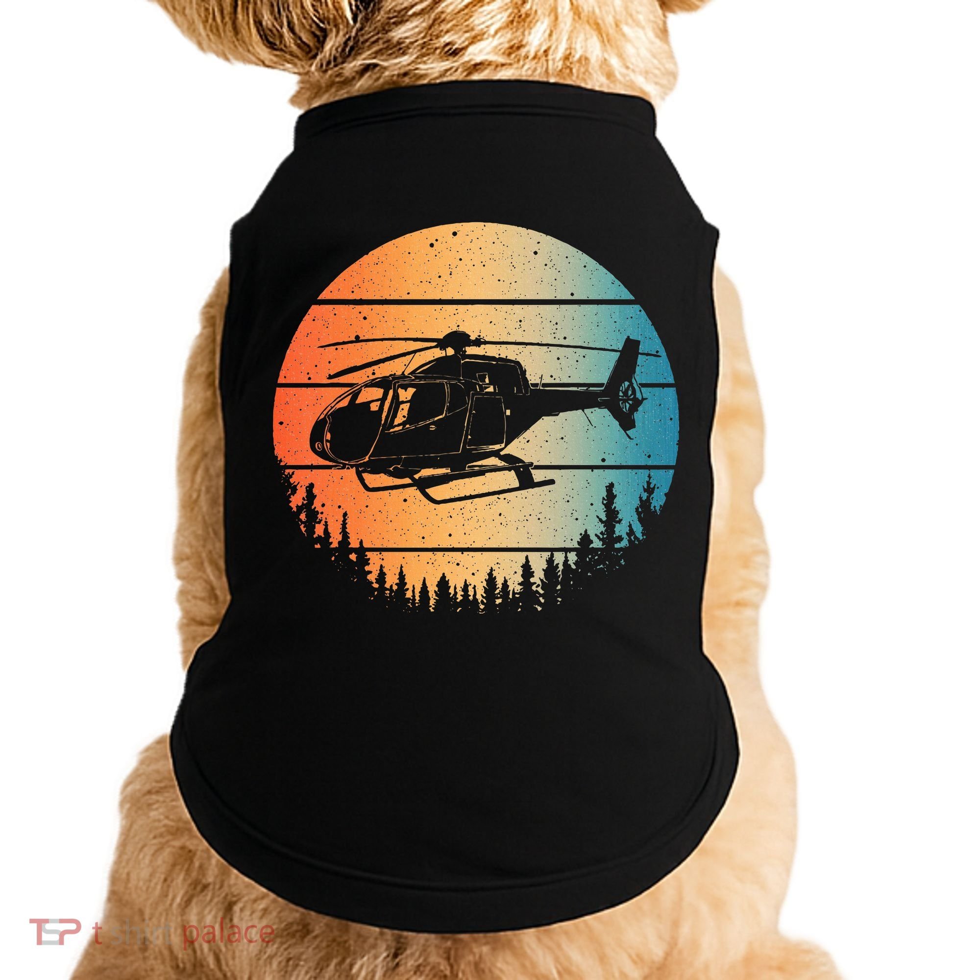 Cute Helicopter Art Aviator Helicopter Pilot Doggie Tank