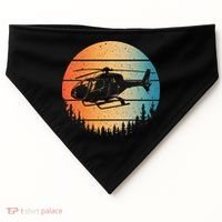 Cute Helicopter Art Aviator Helicopter Pilot USA-Made Doggie Bandana thumb 0