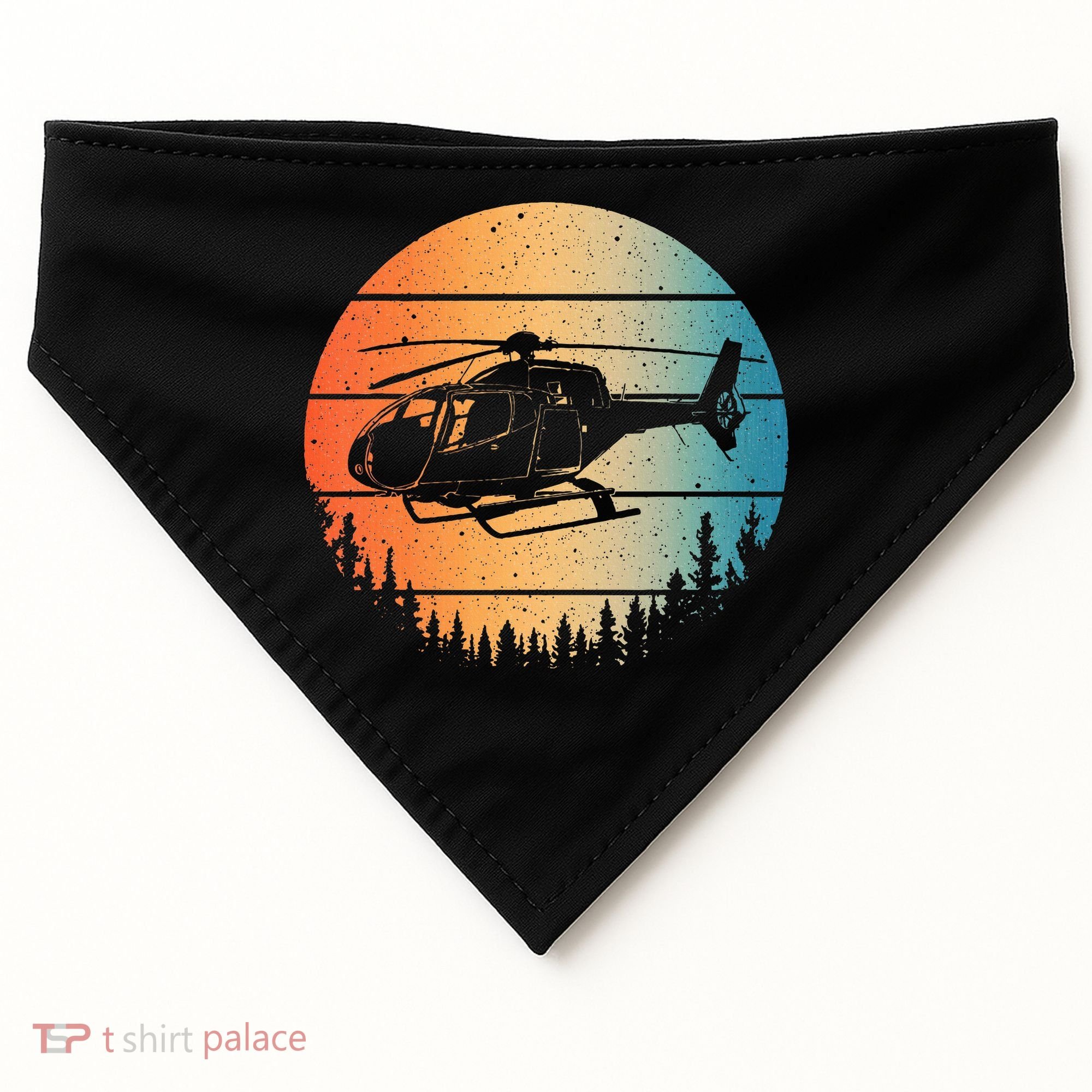 Cute Helicopter Art Aviator Helicopter Pilot USA-Made Doggie Bandana