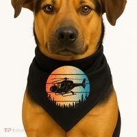 Cute Helicopter Art Aviator Helicopter Pilot USA-Made Doggie Bandana thumb 1