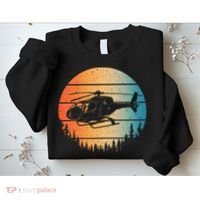 Cute Helicopter Art Aviator Helicopter Pilot Sweatshirt thumb 2