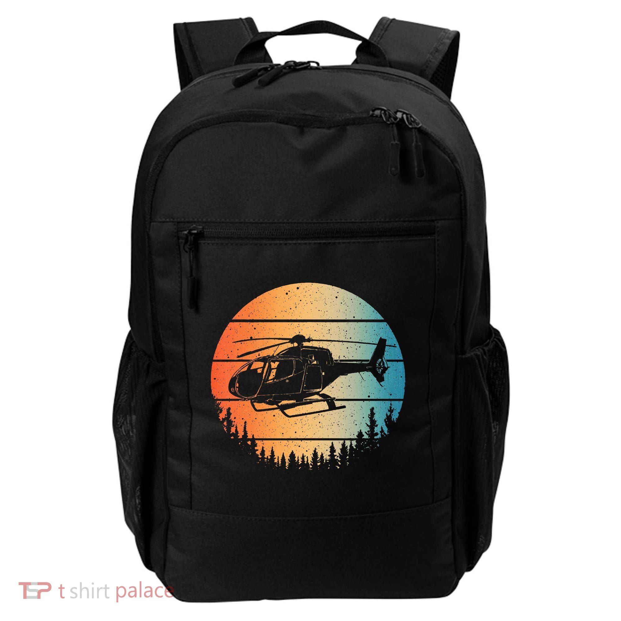 Cute Helicopter Art Aviator Helicopter Pilot Backpack