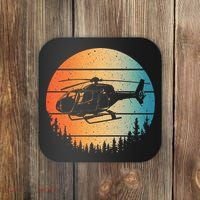 Cute Helicopter Art Aviator Helicopter Pilot Coaster thumb 0