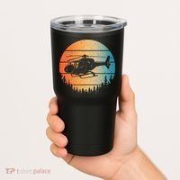 Cute Helicopter Art Aviator Helicopter Pilot Tumbler thumb 2