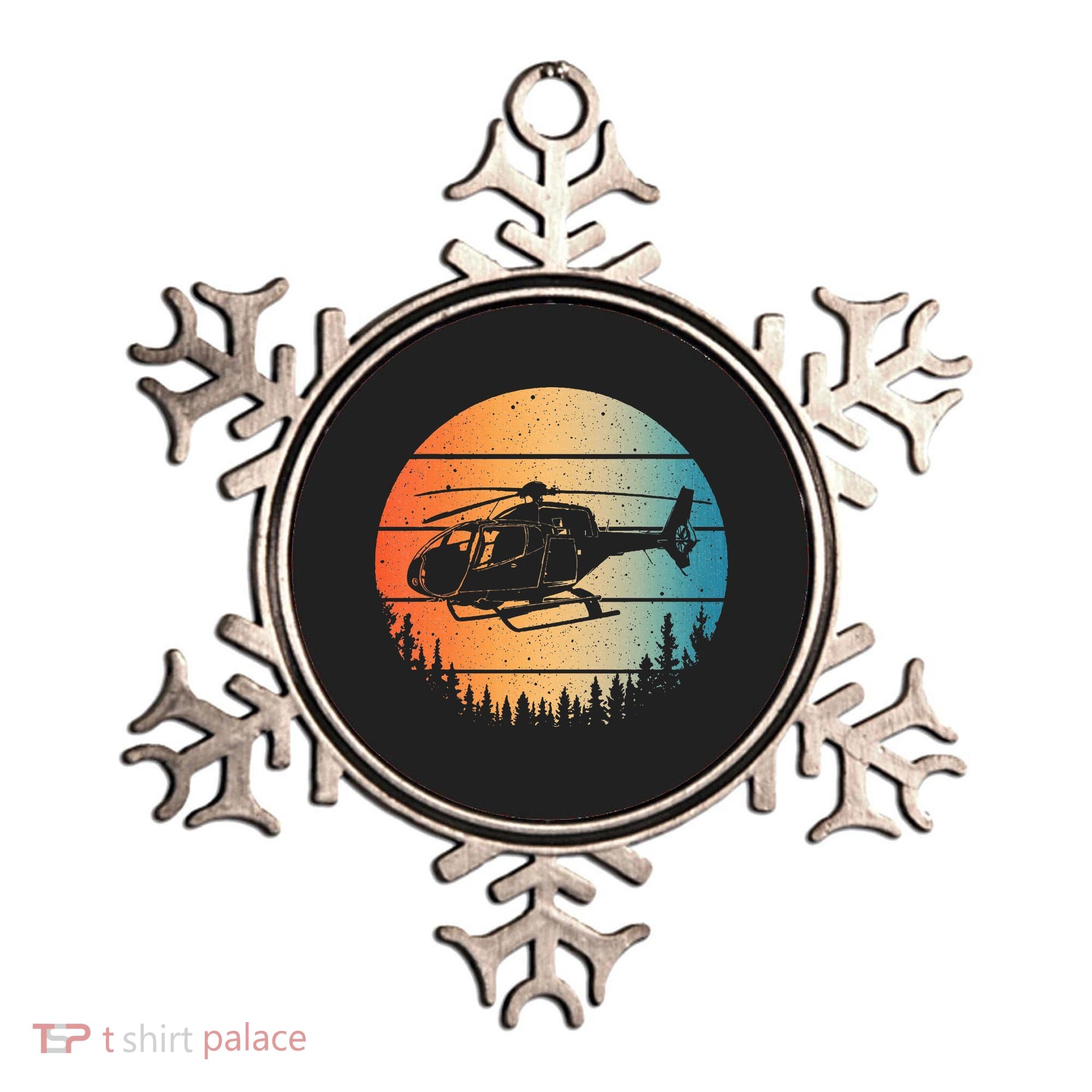 Cute Helicopter Art Aviator Helicopter Pilot Ornament