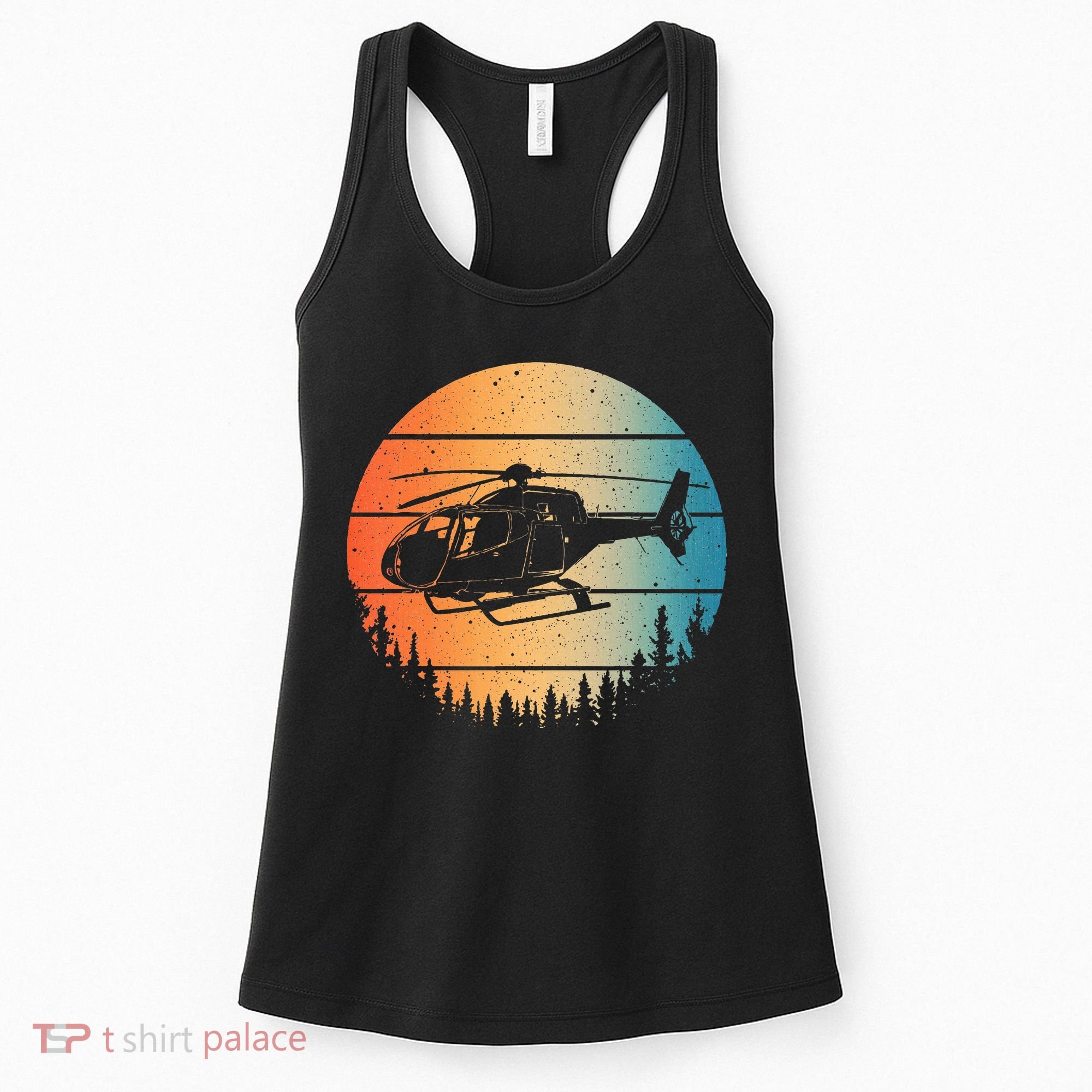 Cute Helicopter Art Aviator Helicopter Pilot Women's Tank Top