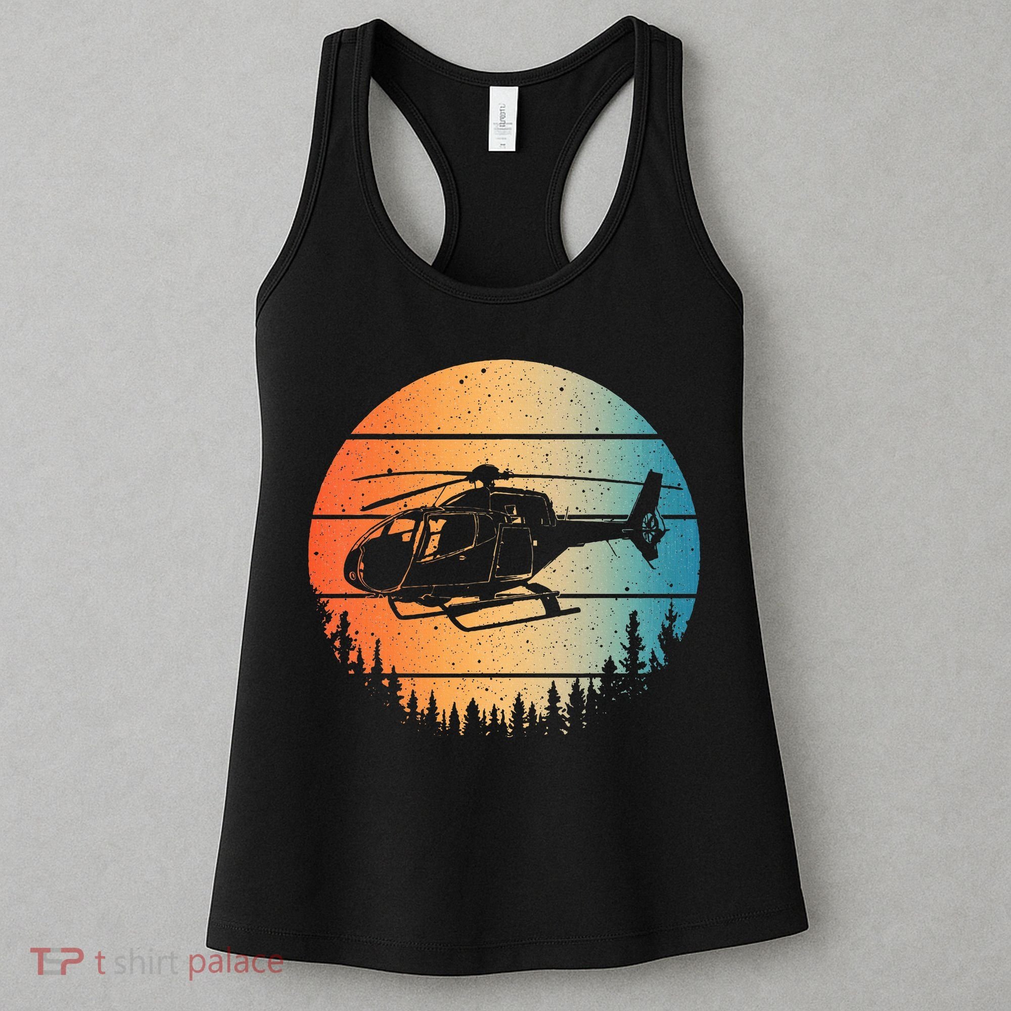 Cute Helicopter Art Aviator Helicopter Pilot Women's Tank Top