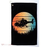 Cute Helicopter Art Aviator Helicopter Pilot Golf Towel thumb 0
