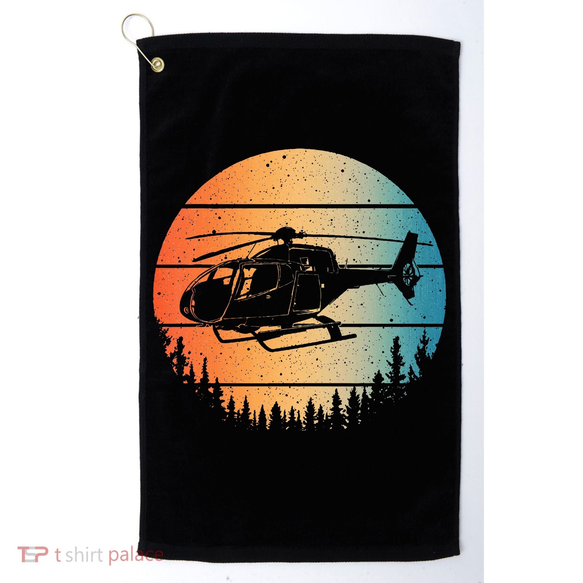 Cute Helicopter Art Aviator Helicopter Pilot Golf Towel