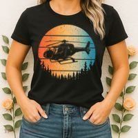 Cute Helicopter Art Aviator Helicopter Pilot Women's T-Shirt thumb 2