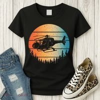 Cute Helicopter Art Aviator Helicopter Pilot Women's T-Shirt thumb 3
