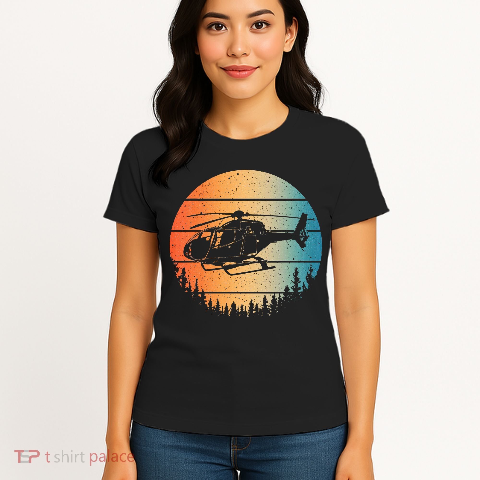 Cute Helicopter Art Aviator Helicopter Pilot Women's T-Shirt