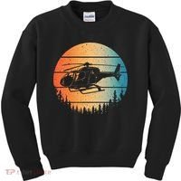 Cute Helicopter Art Aviator Helicopter Pilot Kids Sweatshirt thumb 0