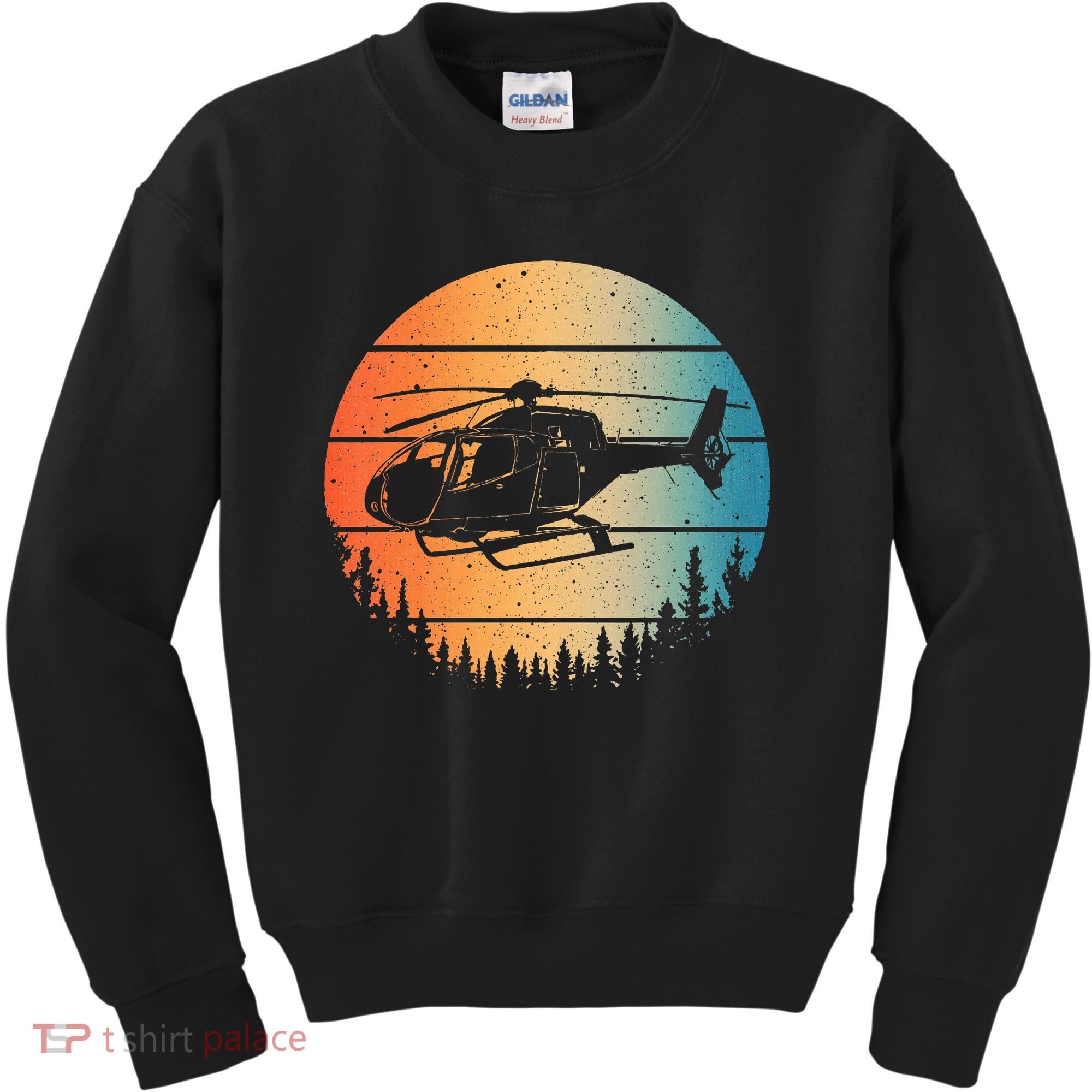 Cute Helicopter Art Aviator Helicopter Pilot Kids Sweatshirt
