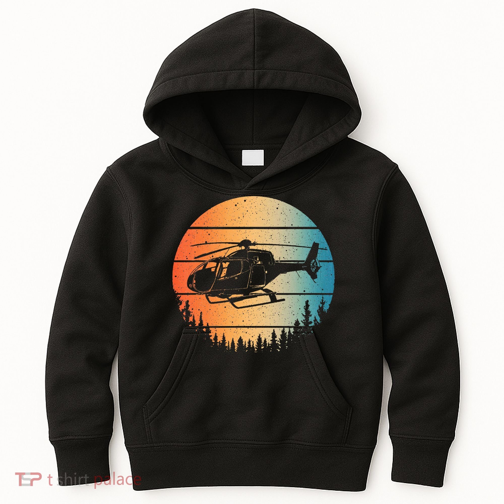 Cute Helicopter Art Aviator Helicopter Pilot Kids Hoodie