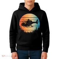 Cute Helicopter Art Aviator Helicopter Pilot Kids Hoodie thumb 4